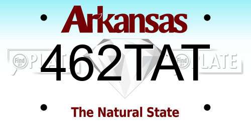 462TAT Arkansas License Plate