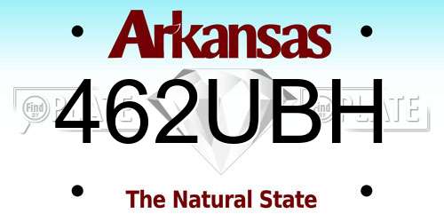 462UBH Arkansas License Plate