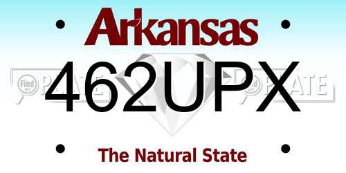 462UPX Arkansas License Plate