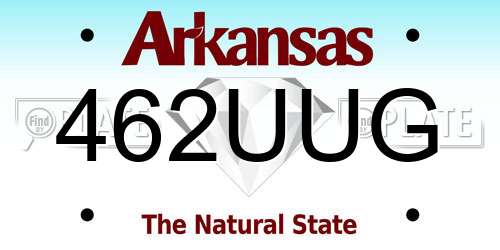 462UUG Arkansas License Plate