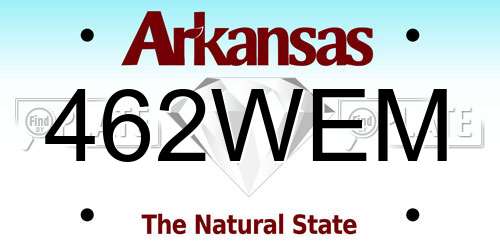 462WEM Arkansas License Plate
