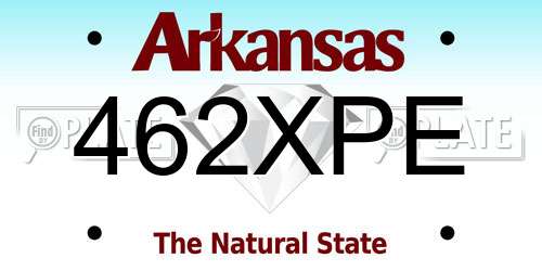 462XPE Arkansas License Plate