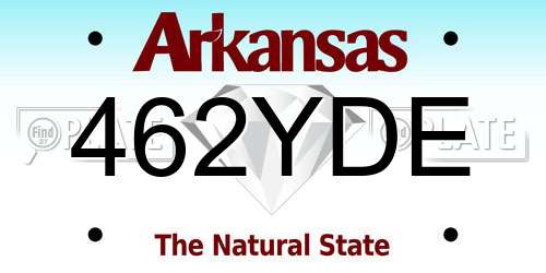 462YDE Arkansas License Plate