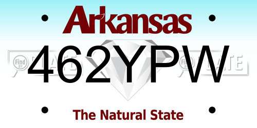 462YPW Arkansas License Plate