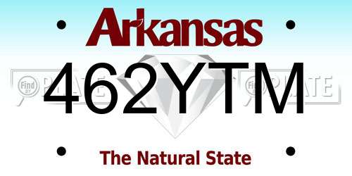 462YTM Arkansas License Plate
