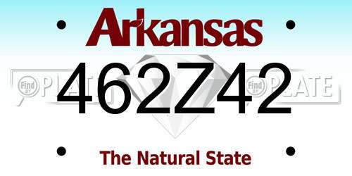 462Z42 Arkansas License Plate