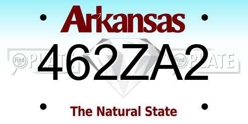 462ZA2 Arkansas License Plate