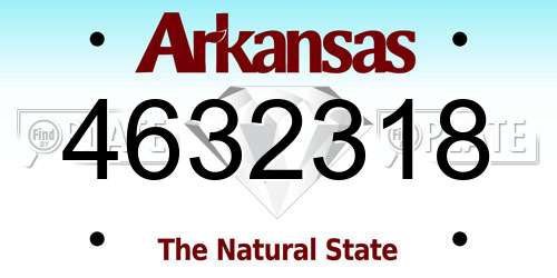 4632318 Arkansas License Plate