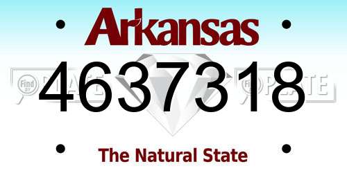 4637318 Arkansas License Plate