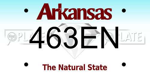 463EN Arkansas License Plate
