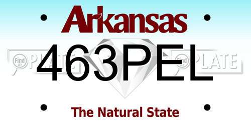 463PEL Arkansas License Plate