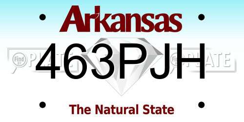 463PJH Arkansas License Plate