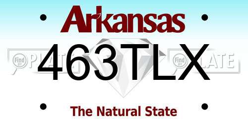 463TLX Arkansas License Plate