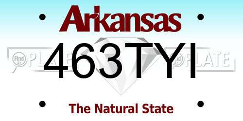 463TYI Arkansas License Plate