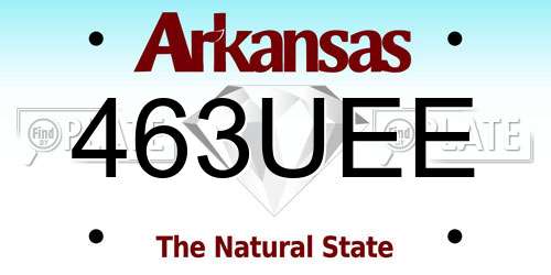 463UEE Arkansas License Plate