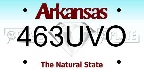 463UVO Arkansas License Plate