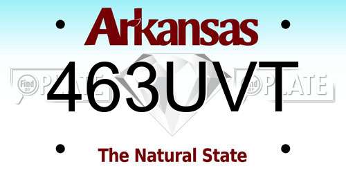 463UVT Arkansas License Plate