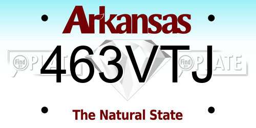463VTJ Arkansas License Plate
