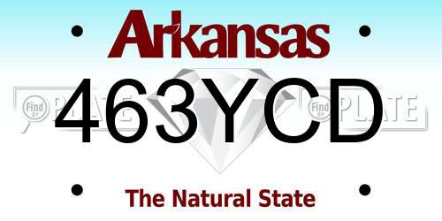 463YCD Arkansas License Plate
