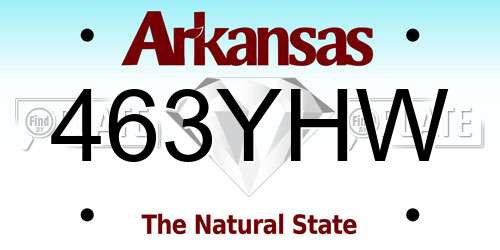 463YHW Arkansas License Plate