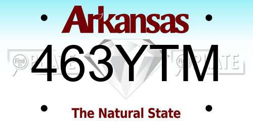 463YTM Arkansas License Plate