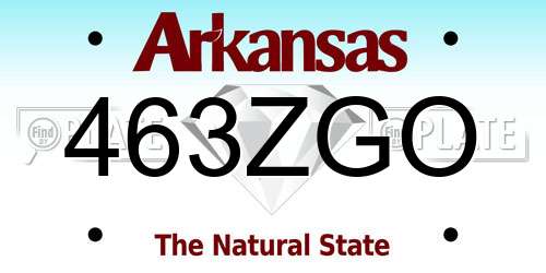 463ZGO Arkansas License Plate