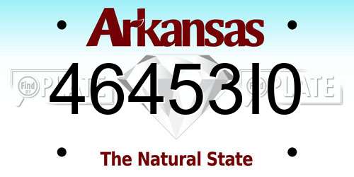 46453I0 Arkansas License Plate