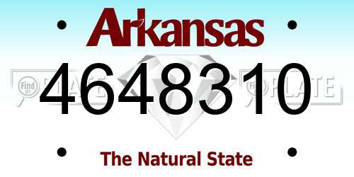 4648310 Arkansas License Plate