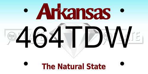 464TDW Arkansas License Plate