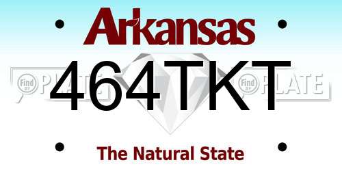 464TKT Arkansas License Plate