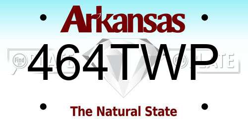 464TWP Arkansas License Plate