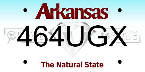 464UGX Arkansas License Plate