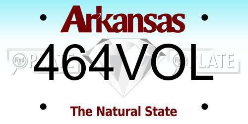 464VOL Arkansas License Plate