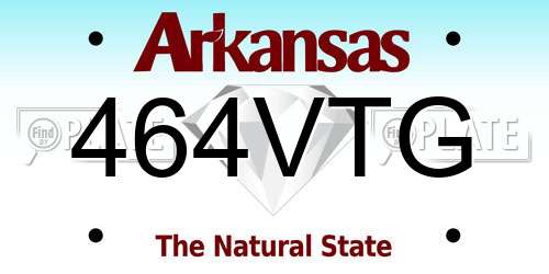 464VTG Arkansas License Plate
