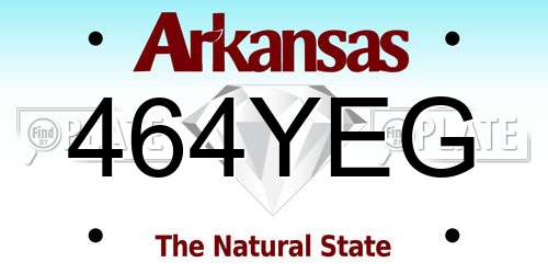 464YEG Arkansas License Plate
