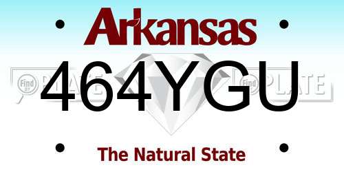 464YGU Arkansas License Plate