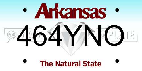 464YNO Arkansas License Plate
