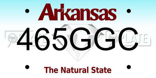 465GGC Arkansas License Plate