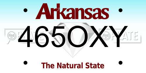 465OXY Arkansas License Plate