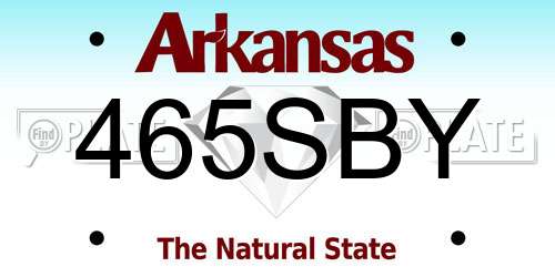 465SBY Arkansas License Plate