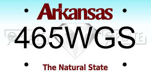 465WGS Arkansas License Plate