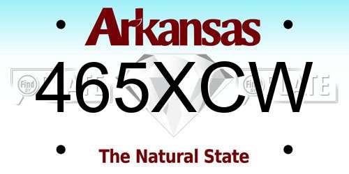 465XCW Arkansas License Plate