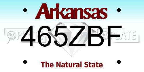 465ZBF Arkansas License Plate