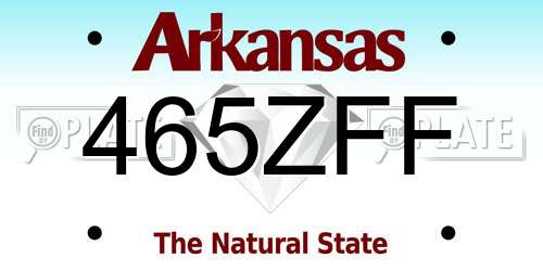 465ZFF Arkansas License Plate