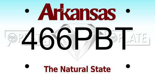 466PBT Arkansas License Plate