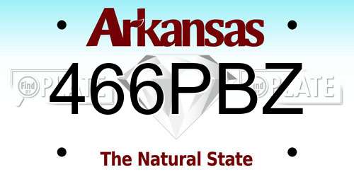 466PBZ Arkansas License Plate