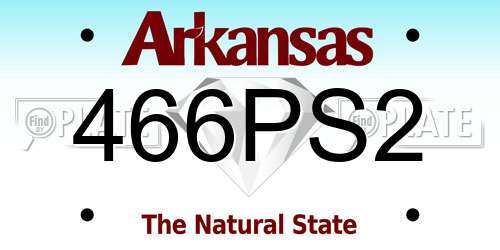 466PS2 Arkansas License Plate
