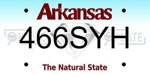 466SYH Arkansas License Plate