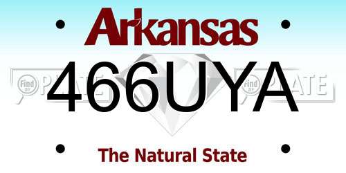 466UYA Arkansas License Plate