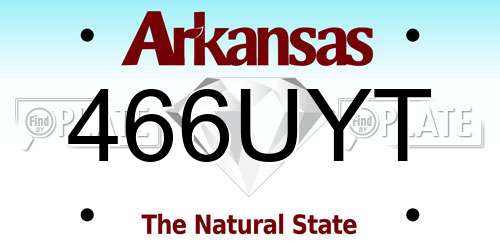 466UYT Arkansas License Plate